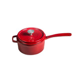 Cast Iron dia.6.75" h:5" Round Red Cast Iron Saucepan
